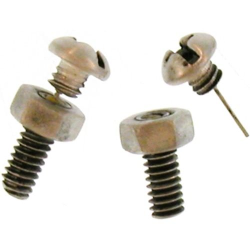 Phillips' Head Bolt Earrings With Nut In Pewter