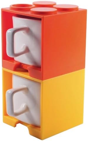 Cube Mug Mini (Orange and Yellow), 4 oz Stackable Coffee Mug for Espresso