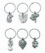 Pewter Wine Glass Charms / Markers - Set of 6 - MSC International