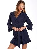 La Senza Denim Blue Frill Towelling Robe towelling robe