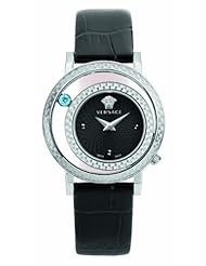 Versace Womens VDA010014 Venus Analog Display Quartz Black Watch