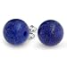 Bling Jewelry Sterling Silver Round Lapis Gemstone Unisex Ball Stud Earrings-10mm
