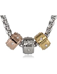 Stainless Steel Necklace with Tricolor Charms Necklace