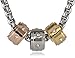 Amazon Collection Stainless Steel Necklace with Tricolor Charms Necklace, 17.5