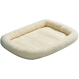 MidWest 40224 24-By-18-Inch Quiet Time Bolster Pet Bed, Fleece