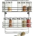 Freestanding Spice Rack with Spice Jars (Brushed Steel) (12 1/2"W x 3 1/2"D x 12"H)