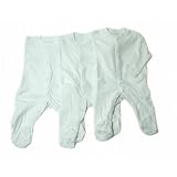 Baby Plain White Unisex Long Sleeve Baby Grows/Sleepsuits Allergy Free (Pack of 3)
