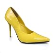 4 1/2 Inch Sexy Stiletto Shoe Classic Pump Shoe WIth Pointed-Toe Yellow Patent