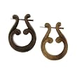 SEBATIK - Organic Hand Carved Sono Wood Earrings with Wood Post - From Indonesia - Sold as a Pair - 30mm x 40mm