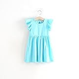 enchante petit(アンシャンテ プティ) バックリボン付フリルスリーブワンピース ≪全9色≫ 120cm #アクア