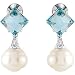 18K Palladium White Gold Paspaley South Sea Cultured Pearl and London Blue Topaz Earrings