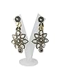 Dangle Earrings Gold Finished Red Green Meenakari Kundan Stone