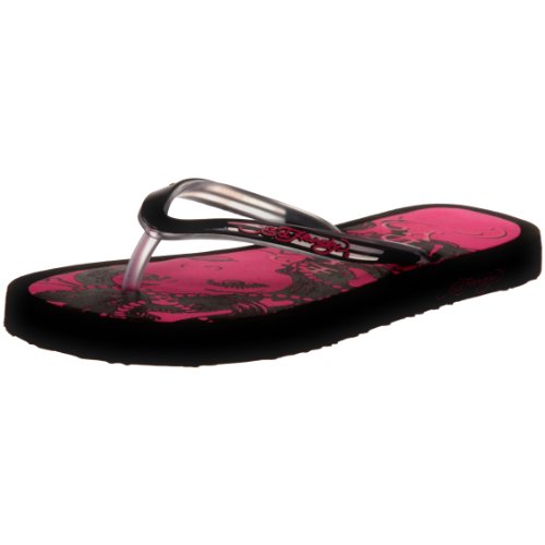 Ed Hardy Women's BC Ete Flip Flop,Black/Pink-11SBC304W,7 M US