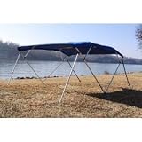 New Blue Vortex Pontoon / Deck Boat 4 Bow Bimini Top 10' Long, 85-90 Wide, 54 High, Complete Kit, Frame, Canopy, and Hardware
