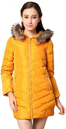 Yaloo Sportswear Women's Hexbreaker Long Down Jacket warm Coat Yellow