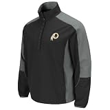 NFL Washington Redskins Determination Adult Long Sleeved Lightweight Performance Pullovr Jacket, Black/Storm Gray, Large