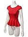 J.TOMSON Women's Short Sleeve And Sleeveless Fitted Peplum Top