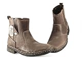 Round Mens Boots with Zipper By Lobo Solo - Tombstone Ocre - Greasy Cowhide Leather - Handmade - Sizes From 6.5 to 11.5