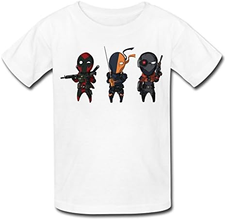 WX Kids Youth Deadpool Deadshot Deathstroke Kids T-Shirt - S White