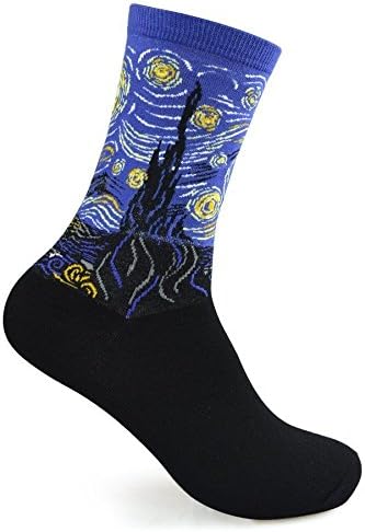 Fashion Cute Cartoon World Famous Painting Art Colourful Motif Casual Socks (Star pattern)