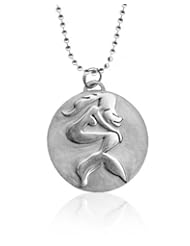 Sterling Silver Sitting Mermaid Pendant Bead Chain Necklace 18 Inch