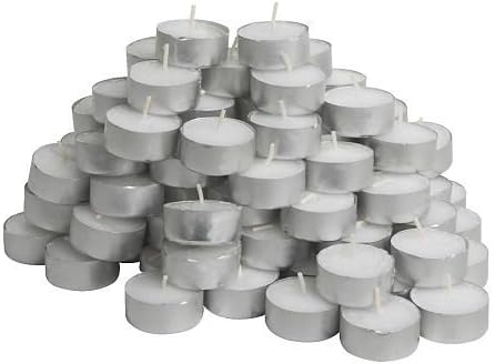 White Unscented Tealight Candles, Pack of 150 Burn 4-5 Hour
