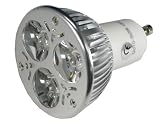 LED -255 Lumens-DIMMABLE 9 Watt-3 LED GU10 Bulb-50 Watt Halogen Replacement-Warm White (3000 Kelvin)