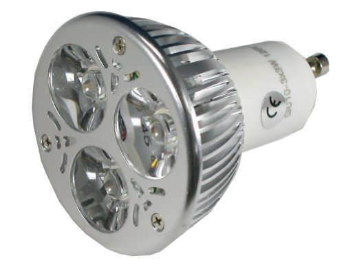 LED -255 Lumens-DIMMABLE 9 Watt-3 LED GU10 Bulb-50 Watt Halogen Replacement-Warm White (3000 Kelvin)