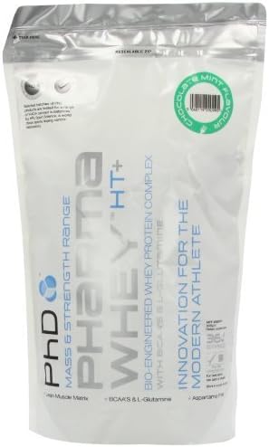 PhD Pharma Chocolate Mint Flavoured Whey Eco Pouch Protein Powder 908g by CLFDI (English Manual)