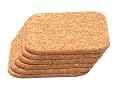 T&G Set x 6 Square Coasters In Natural Cork. 10X10cm