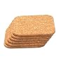 T&G Set x 6 Square Coasters In Natural Cork. 10X10cm