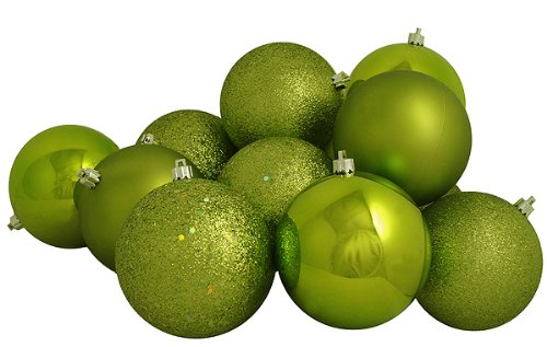 Vickerman 4-Finish Ball Ornament, 100mm, Lime