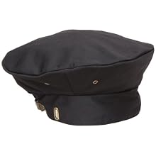 San Jamar H036 QC Lite Poly Cotton Blend Chef Beret with Adjustable Head Strap, Black
