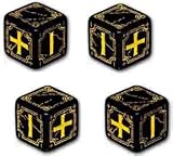 41h0X3RZraL. SL160  Q Workshop: Set of 4   Carved Ancient Fudge d6 Black & Yellow Fudge Dice