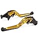 1 Pair of gold CNC Folding Foldable Extendable Adjustable Motorcycle Brake Clutch Levers Fit For Yamaha FZ8 2011 2012 2013 2014