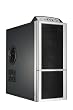 Compucase Supper Midi Tower   Black &Silver   screwless design with HD Audio/  E-SATA +firewire with 12cm fan