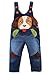 KIDSCOOL SPACE Baby Toddler CuteCartoon Red Tongue Dog Jean Overalls,Blue,12-18 Months