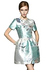  Short Sleeves General Print Fall Polyester  Ball Gown  Dress