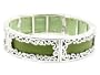 Green Leather Victorian Style Stretch Bangle Bracelet