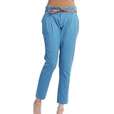 41h0fl04LlL. SL160  Doublju Womens Casual Slim Straight Pants BLUE (WP093)