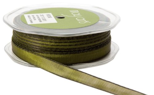 May Arts 3/8-Inch Wide Ribbon, Olive Two Tone