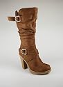 Chunky Heel Slouchy Suede Boot