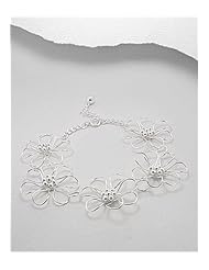 Flower Bracelet In 92.5 Sterling Silver