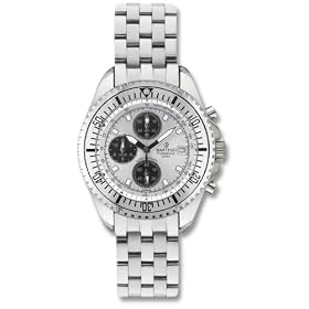 Men's Sartego� Ocean Master Chronograph Watch with Three Subdials Silver Dial