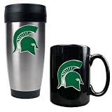Michigan State Spartans NCAA Stainless Travel Tumbler And Ceramic Mug Set