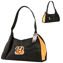 Cincinnati Bengals Purse / Handbag (Solid Black, 12.5" x 6")
