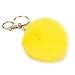 Shensee Rabbit Fur Ball Keychain Bag Plush Car Key Ring Car Key Pendant (Yellow)