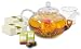 Primula Daisy Tea Pot with 24 Tea Flowers, 40-Ounce