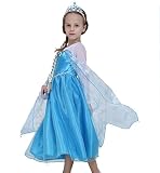 TOPWELL88 Girls Snow Queen Elsa Anna Costume Snow Princess Dresses (US-3T/3)
