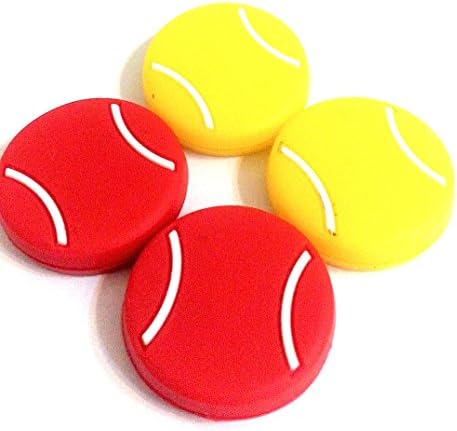Silicone Vibration Dampeners for Tennis Squash Racket Pack of 4 (Tennis Icon)